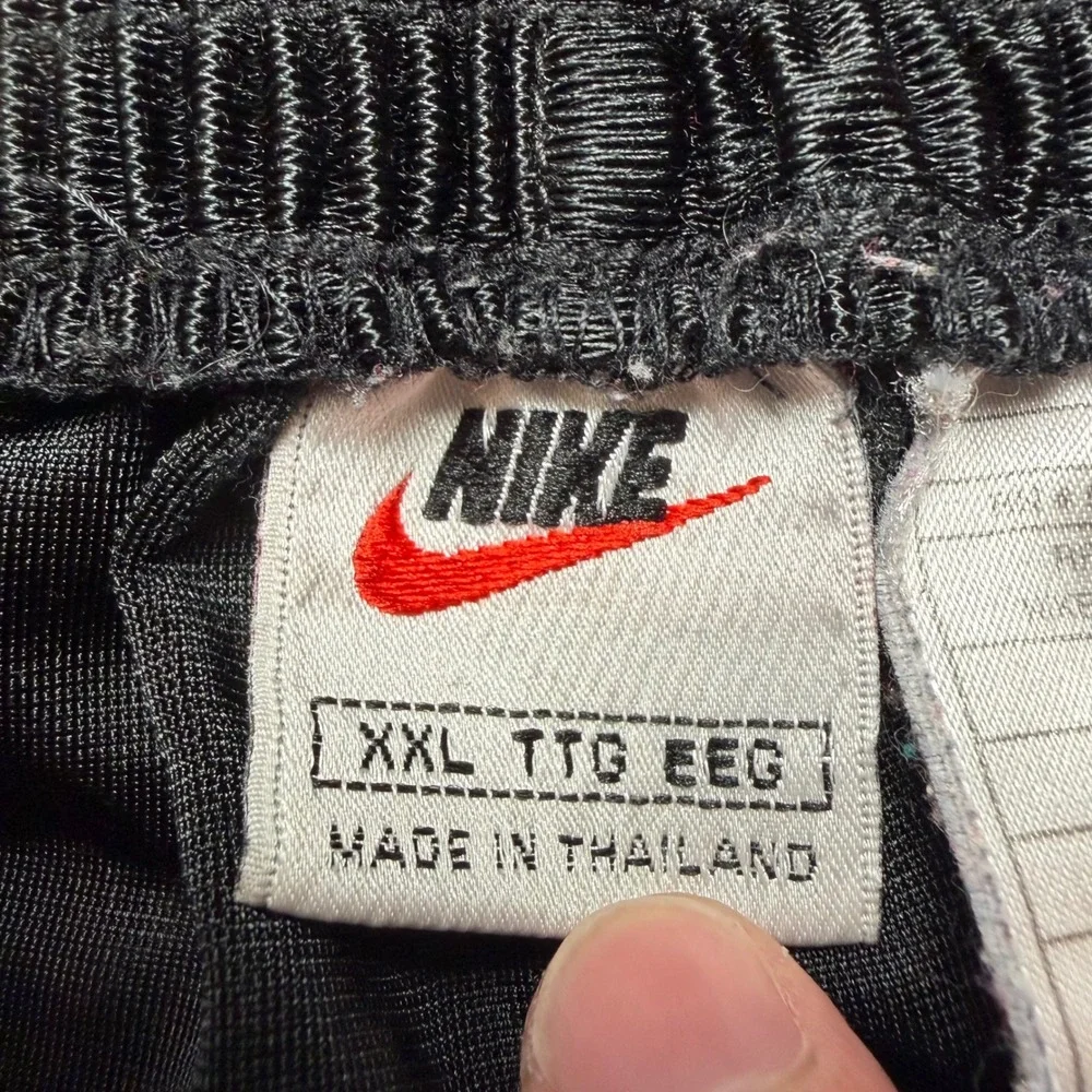 Vintage 90s Nike Tear Away Track Pants Mens XXL Shiny Black Snap Button Dazzle